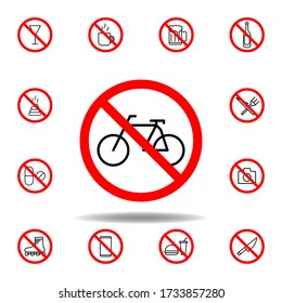 Forbidden bcycle icon. set can be used for web, logo, mobile app, UI, UX