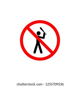 Forbidden beating, man icon can be used for web, logo, mobile app, UI, UX