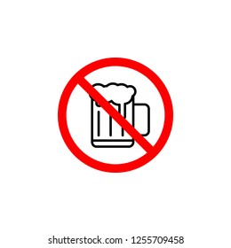 Forbidden beer icon can be used for web, logo, mobile app, UI, UX