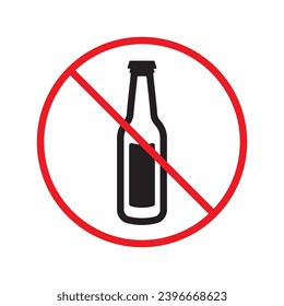 Forbidden beer vector icon. Warning, caution, attention, restriction, label, ban, danger. No beer flat sign design pictogram symbol. No beer icon UX UI