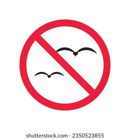 Forbidden bird vector icon. Warning, caution, attention, restriction, label, ban, danger. No birds flat sign design pictogram symbol. No bird icon