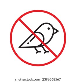 Forbidden bird vector icon. Warning, caution, attention, restriction, label, ban, danger. No birds flat sign design pictogram symbol. No bird icon UX UI