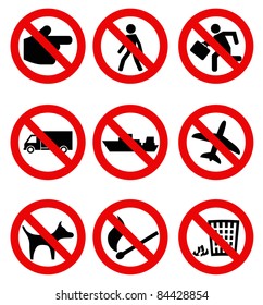 forbidden black icon set