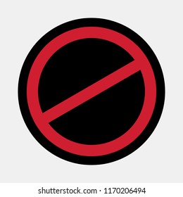 Forbidden block traffic sign quality vector illustration cut