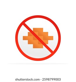 forbidden brick wall icon, colored flat vector. modern and minimalist design