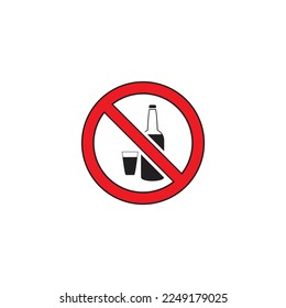 está prohibido traer bebidas símbolo de símbolo vector
