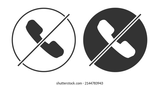 Forbidden call icon. Telephone no ansvel  illustration symbol. Sign banned speaking vector.