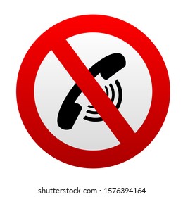 Forbidden call vector icon. Red sign 
