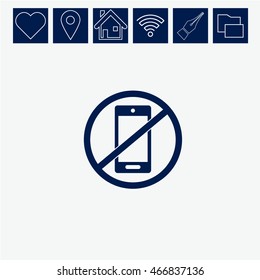 Forbidden call vector icon. Telephone not allow sign. No phone