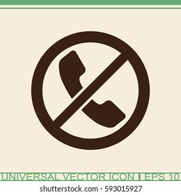 Forbidden call vector icon. Telephone not allow sign. No phone symbol.