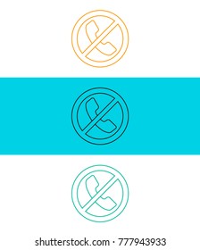 Forbidden call vector icon. Telephone not allow sign. No phone symbol.