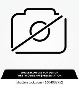 forbidden camera line icon.forbidden camera vector illustration. 