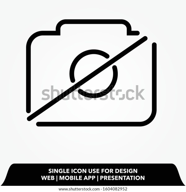 forbidden camera line icon.forbidden camera vector\
illustration. 