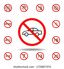 Forbidden car icon. set can be used for web, logo, mobile app, UI, UX