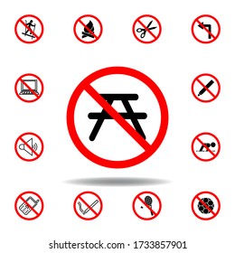 Forbidden chair icon. set can be used for web, logo, mobile app, UI, UX