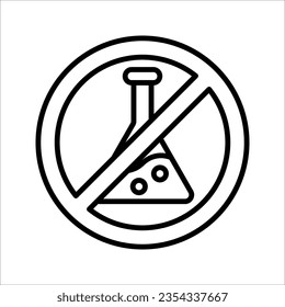 Forbidden chemical icon. No laboratory flask vector sign. Prohibited flask vector icon. Warning, caution, attention, vector illustration on white background