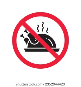 Verbotenes Hühnervektorsymbol. Warnung, Vorsicht, Aufmerksamkeit, Einschränkung, Kennzeichnung, Verbot, Gefahr. Kein Piktogramm für Hühnerflaechen. Keine Hühnersymbol