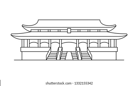 Forbidden City icon. isolated on white background