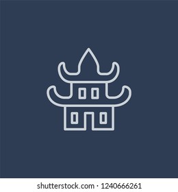 Forbidden city icon. Trendy flat vector line Forbidden city icon on dark blue background from Architecture and Travel collection. 