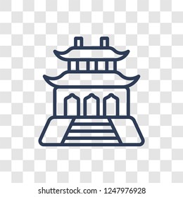 Forbidden city icon. Trendy linear Forbidden city logo concept on transparent background from Architecture and Travel collection