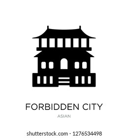 forbidden city icon vector on white background, forbidden city trendy filled icons from Asian collection, forbidden city vector illustration