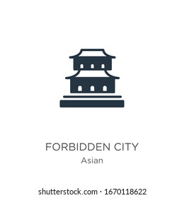 Forbidden city icon vector. Trendy flat forbidden city icon from asian collection isolated on white background. Vector illustration can be used for web and mobile graphic design, logo, eps10