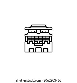 Forbidden City Line Icon, Vector Template