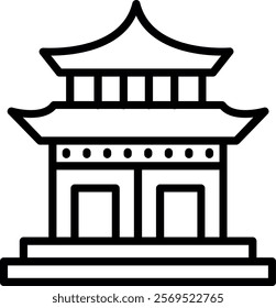 Forbidden City Line Vector Icon Design