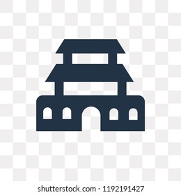 Forbidden city vector icon isolated on transparent background, Forbidden city transparency concept can be used web and mobile
