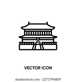 Verbotene Stadt-Vektorsymbol . Moderne, einfache flache Vektorgrafik für Website oder mobile App.China oder chinesische Architektursymbol, Logo-Illustration. Pixel perfekte Vektorgrafik	