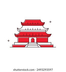 Forbidden City Vector Illustration Icon Design