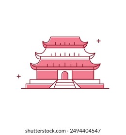 Forbidden City Vector Illustration Icon Design