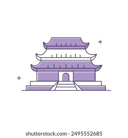 Forbidden City Vector Illustration Icon Design