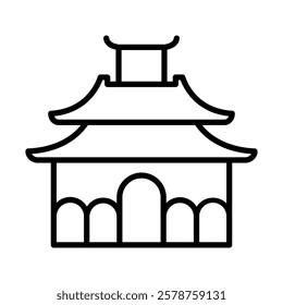 Forbidden City Vector Line Icon Design