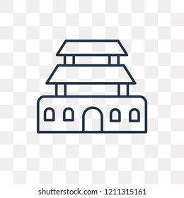 Forbidden city vector outline icon isolated on transparent background, high quality linear Forbidden city transparency concept can be used web and mobile