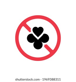 Forbidden clover leaf icon, prohibited shamrock sign - Vector