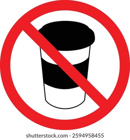 Forbidden Coffee Cup With Red Circle