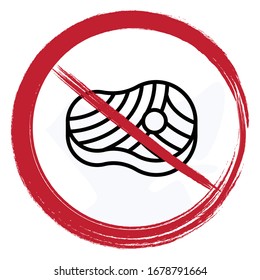 Forbidden consumption of Poisonous wild animals Steak vector Color icon design, Stop eating meat on white background, Coronavirus disease COVID-19 prevention concept, 