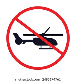 Icono de copter prohibido Vector de arte de línea negra