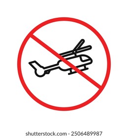 Icono de Copter prohibido Logotipo de Vector de arte de línea negra