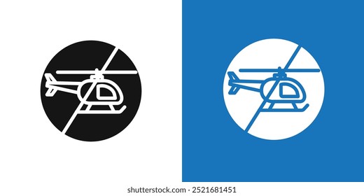 Icono de Copter prohibido Esquema plano del conjunto de Vectores