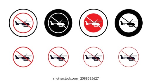 Forbidden Copter icon line art vector