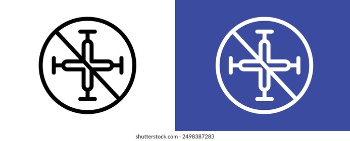 Forbidden Copter icono logo signo conjunto Vector contorno