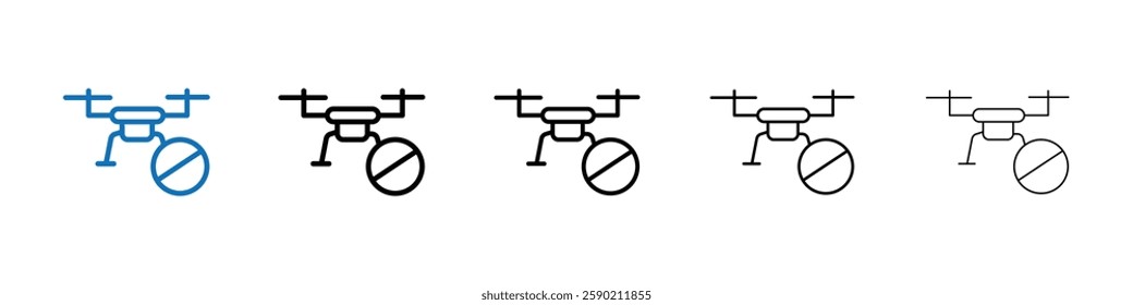 Forbidden Copter icon Outline vector logo for web ui