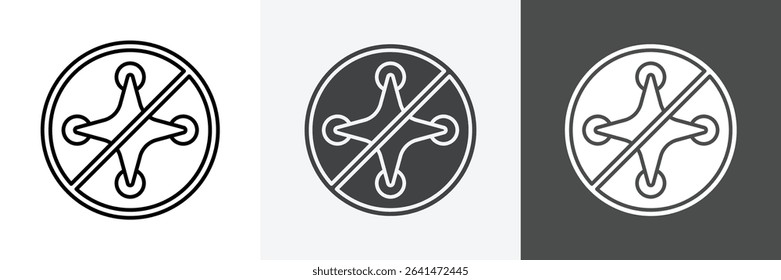 Forbidden Copter icon set vector art