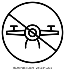 Forbidden Copter icon Simple outline vector logo
