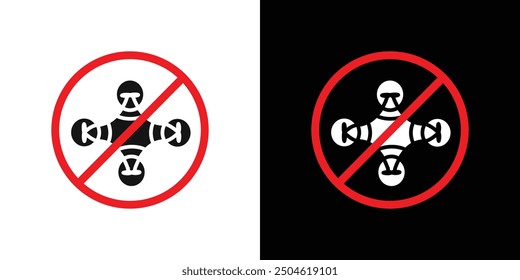 Icono de Copter prohibido Marca de símbolo en estilo relleno