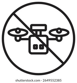 Ícone de Copter proibido ilustração vetorial sinal isolado