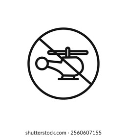 Forbidden Copter icon vector line logo art
