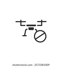 Forbidden Copter icon web design in vector